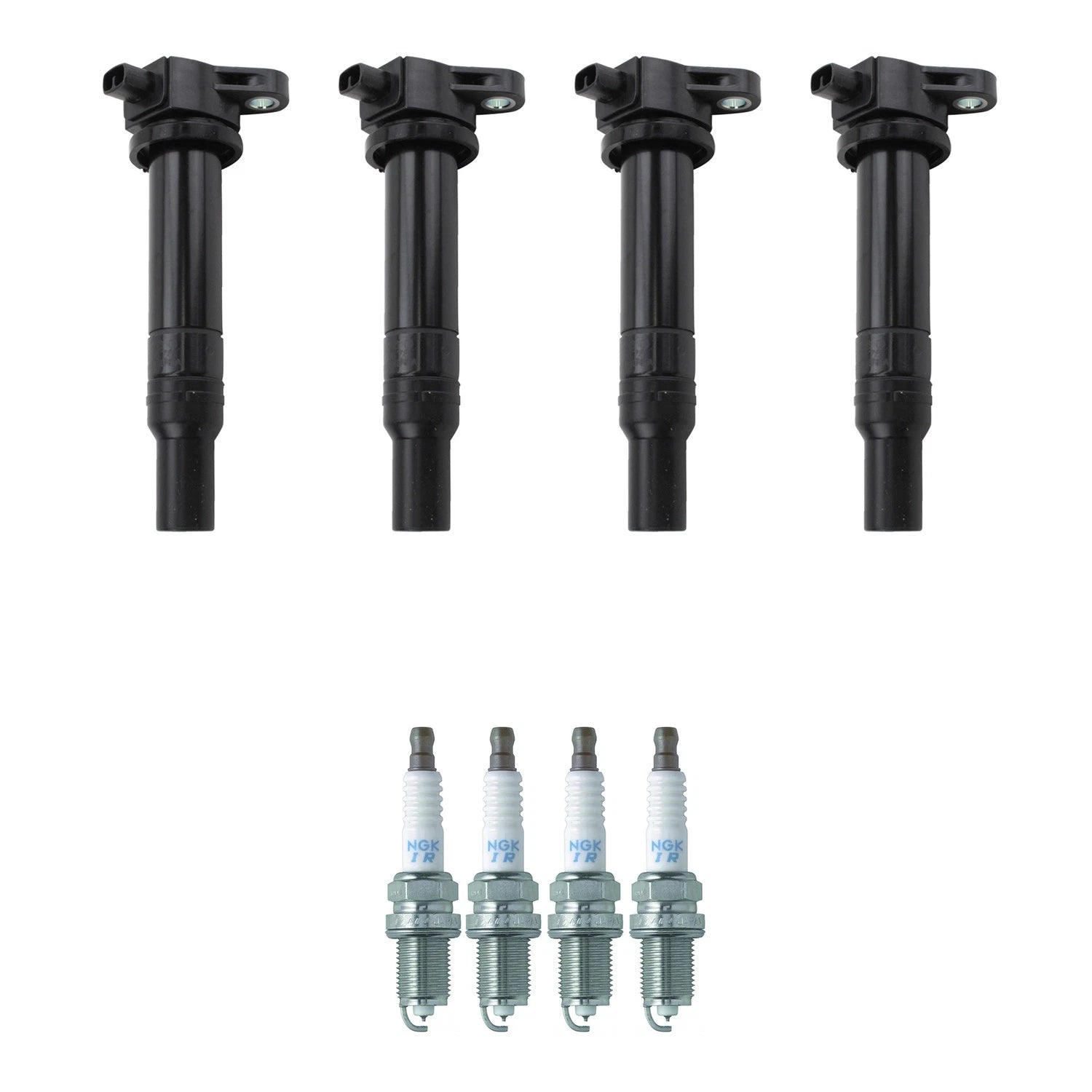 Set of 4 Ignition Coils & NGK Iridium Spark Plugs for Hyundai Accent (2006–2011)