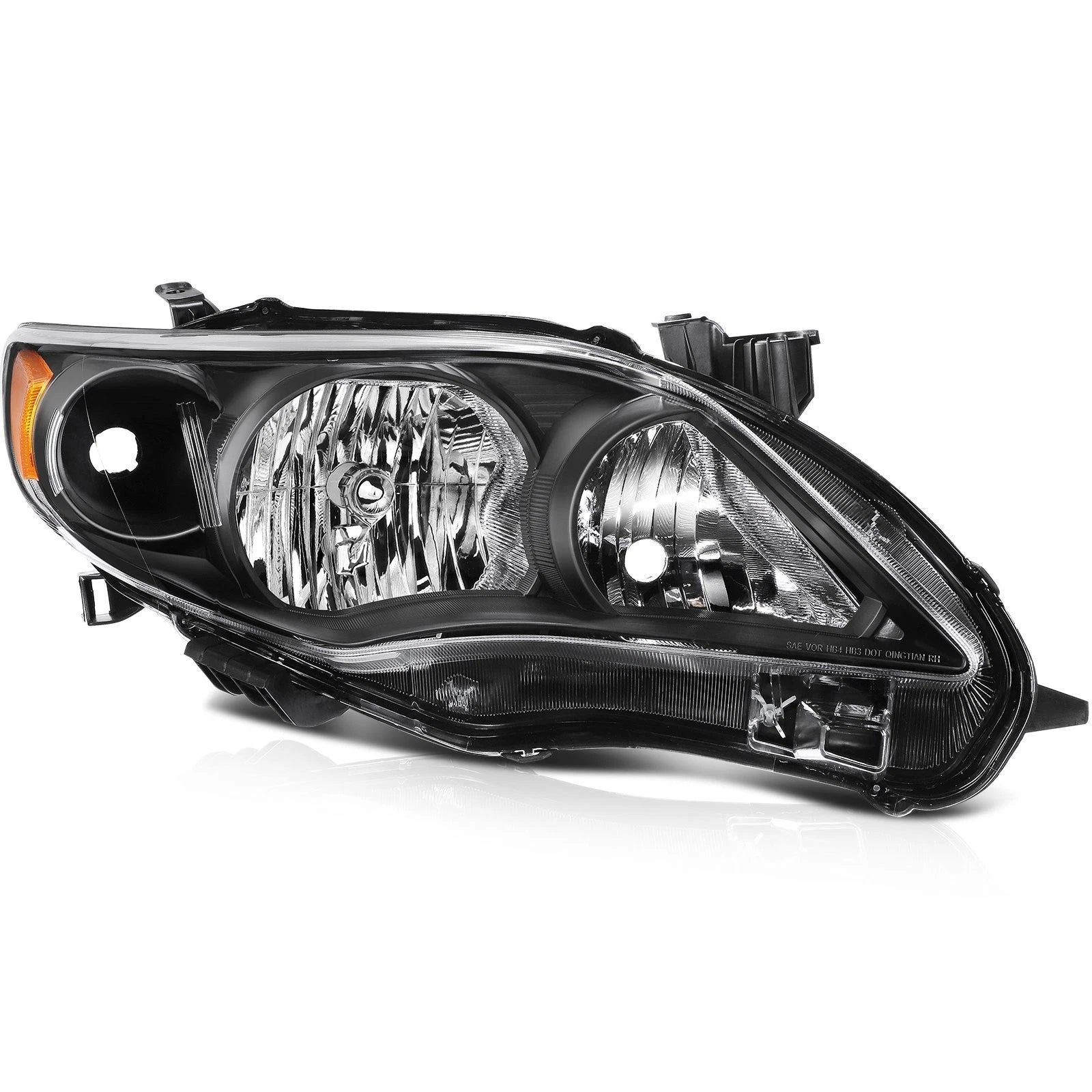 2X Headlight Assembly for Toyota Corolla (2011–2013) - Black