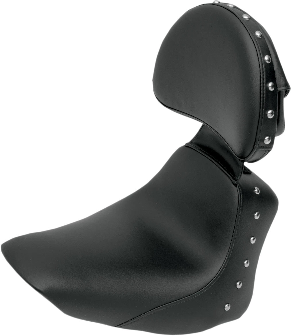 SADDLEMEN Heels Down Solo Seat with Backrest for FLSTC (1997–2006)