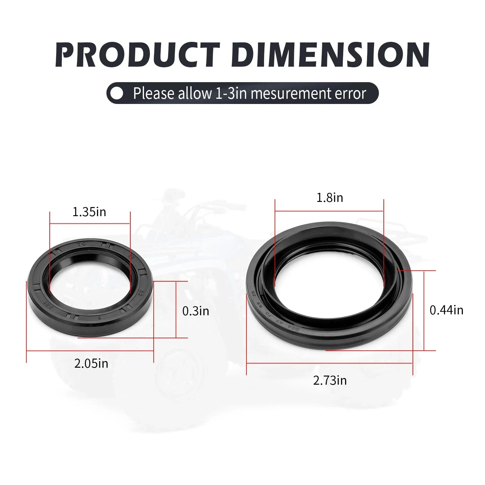 Rear Brake Panel Dust Seal O-Ring Kit for Yamaha Bruin 250 350