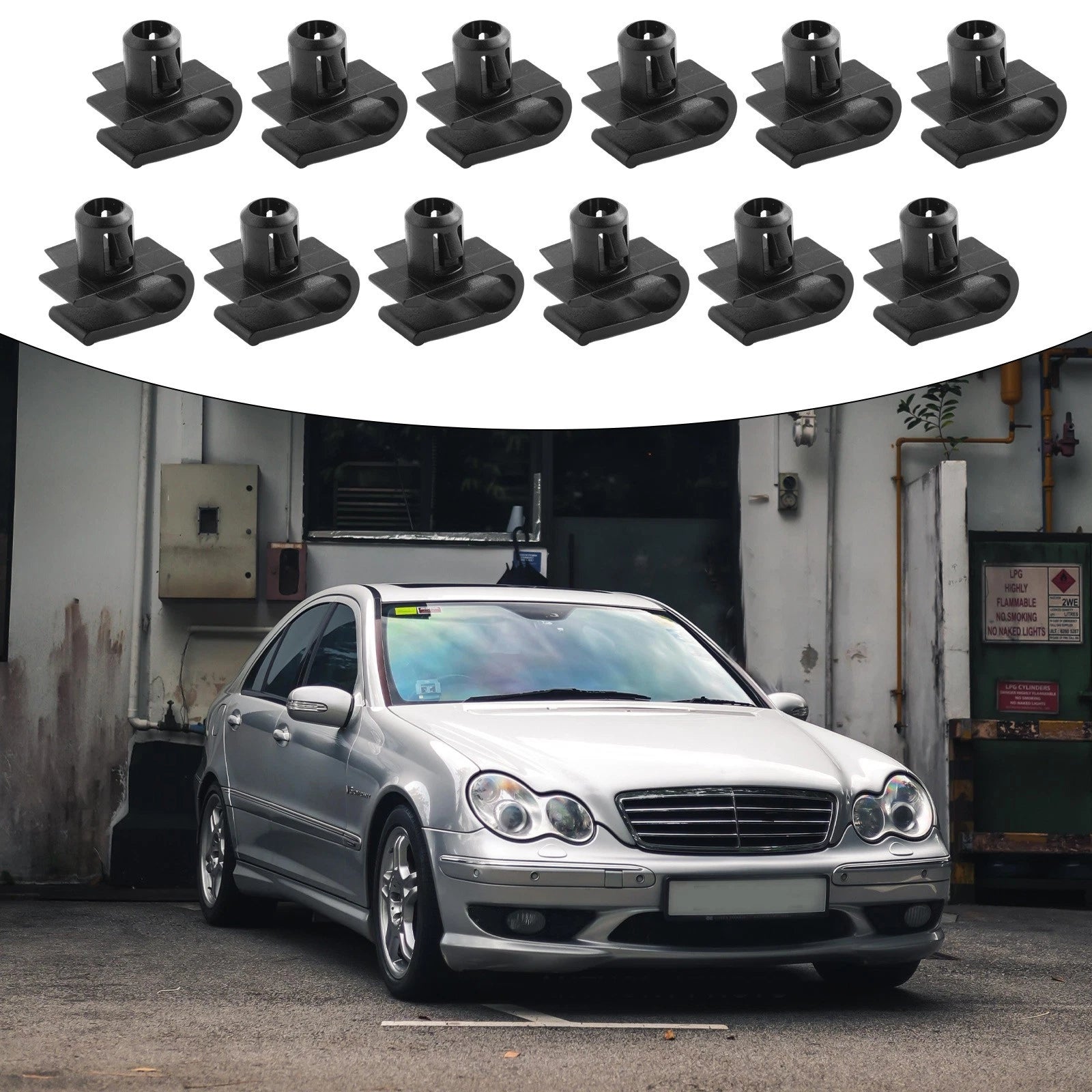 12X Grill Mesh Clip for Mercedes W203 W211 W215