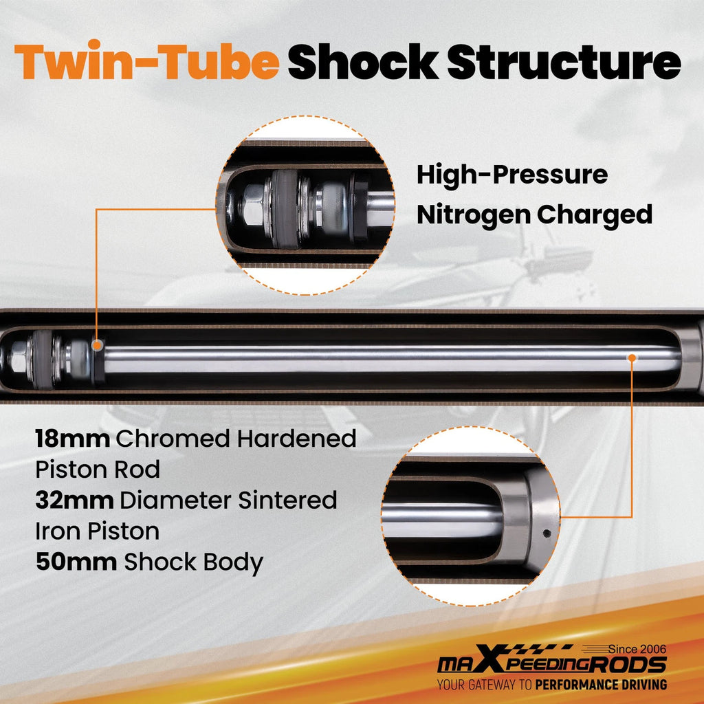 Lowering Shock Kit 5" Front 6" Rear for Silverado Sierra C1500 (1988-1998)