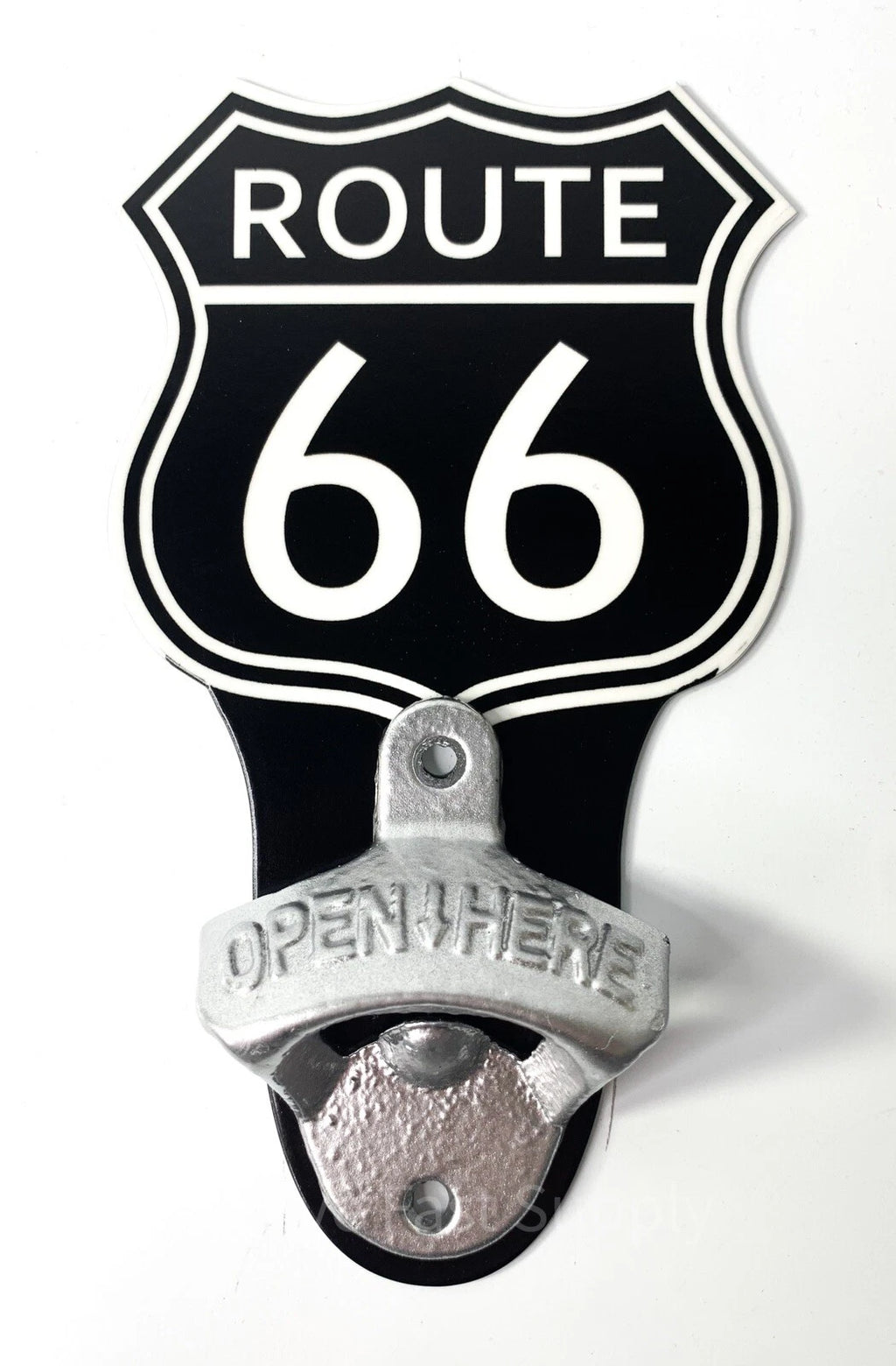 Vintage Style Wall Mount Metal Bottle Opener Sign for Route 66