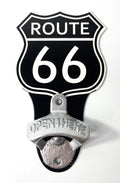 Vintage Style Wall Mount Metal Bottle Opener Sign for Route 66