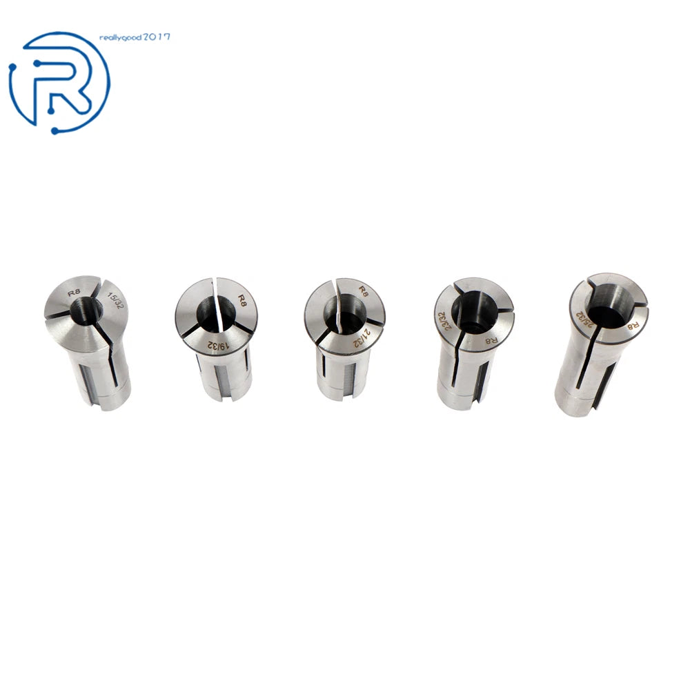 24 Pcs R8 Collet Set for CNC Machines (Precision 1/8" to 7/8")