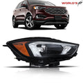 LED Headlight Assembly for Ford Edge (2019–2023) Black Housing