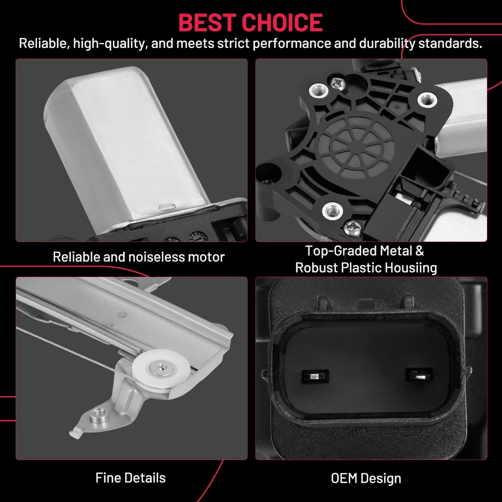 Front Right Power Window Regulator w/ Motor for Honda Accord (2008–2012)