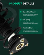 Set of 2 Front Complete Struts w/ Coil Springs for Mazda 3 (2004–2013) & Mazda 5 (2006–2010)
