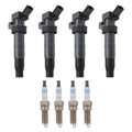 Set of 4 Ignition Coils & Spark Plugs for Kia Optima, Hyundai Sonata (2011–2015)