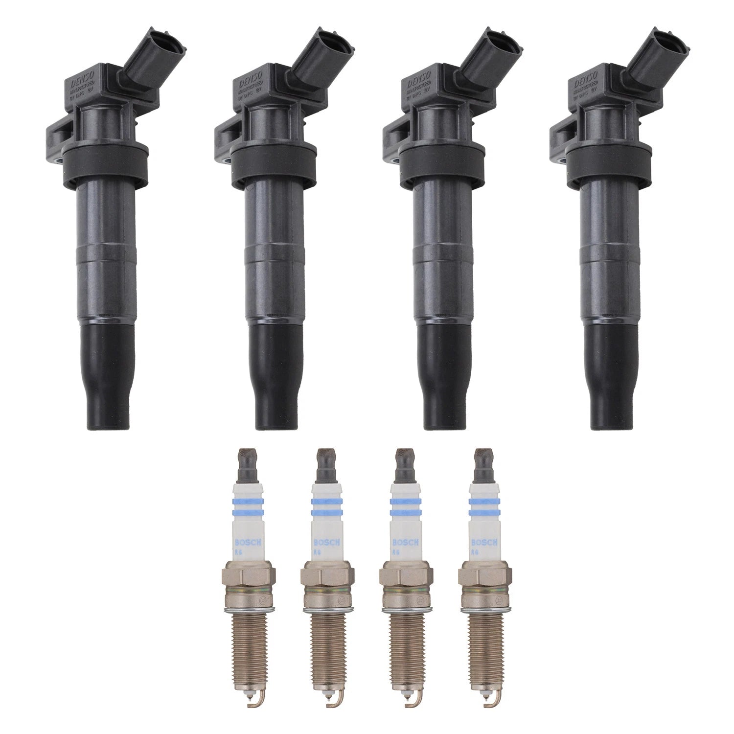 Set of 4 Ignition Coils & Spark Plugs for Kia Optima, Hyundai Sonata (2011–2015)