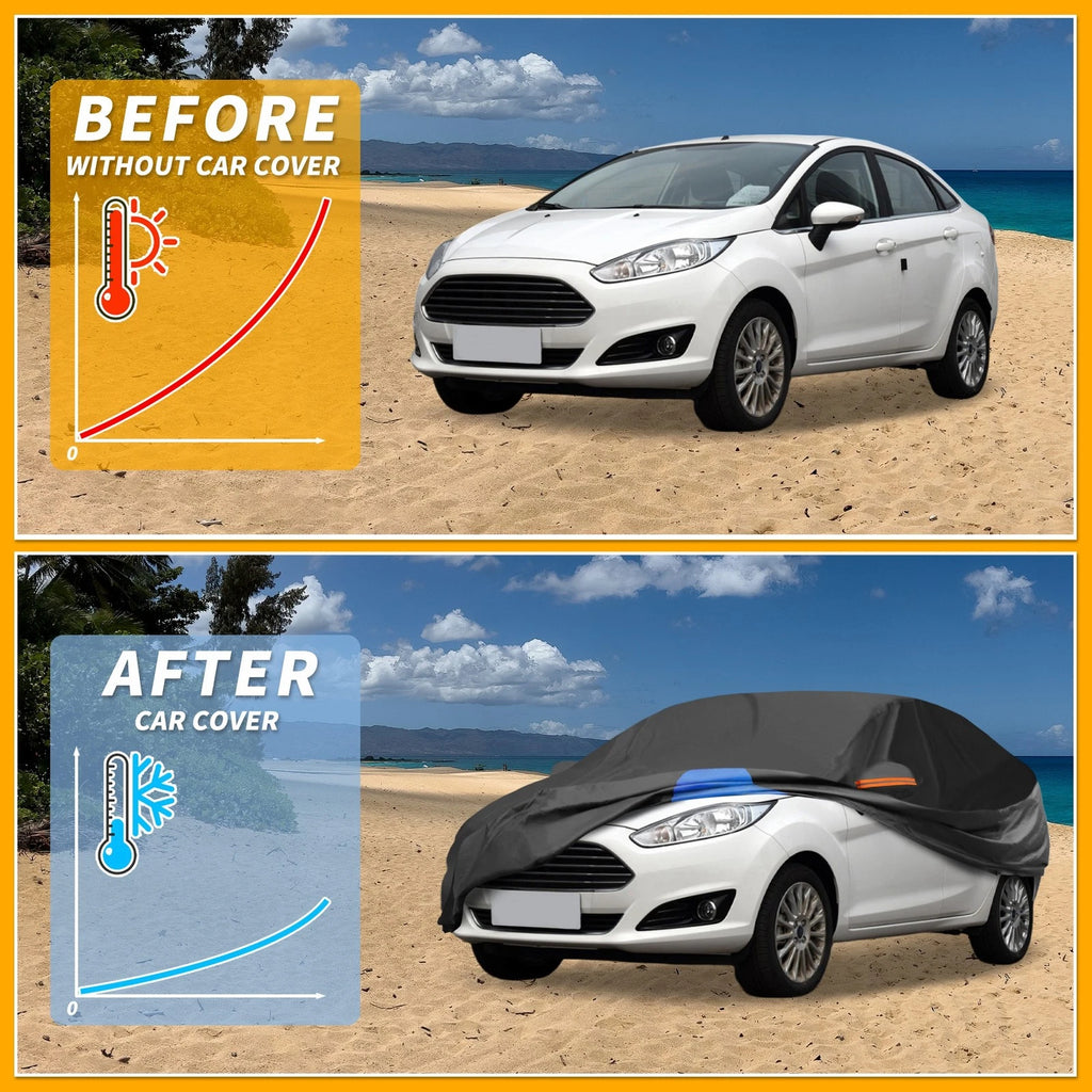 Waterproof Car Cover for Ford Fiesta (210D-PU)
