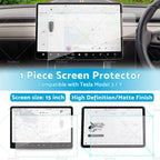 15" Tempered Glass Screen Protector for Tesla Navigation Touchscreen (2018–2023)