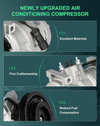 A/C Compressor for Chrysler PT Cruiser Neon (2001–2009) 2.0L 2.4L