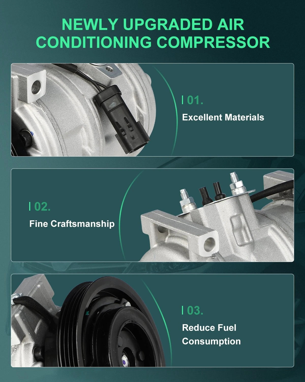 A/C Compressor for Chrysler PT Cruiser Neon (2001–2009) 2.0L 2.4L