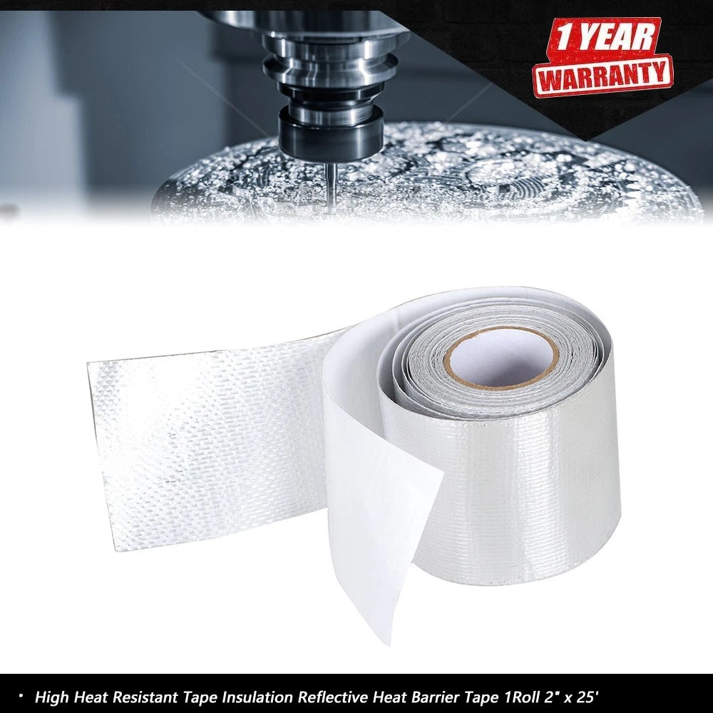 Reflective Heat Barrier Tape for Automotive Insulation (1 Roll, 2" x 25')