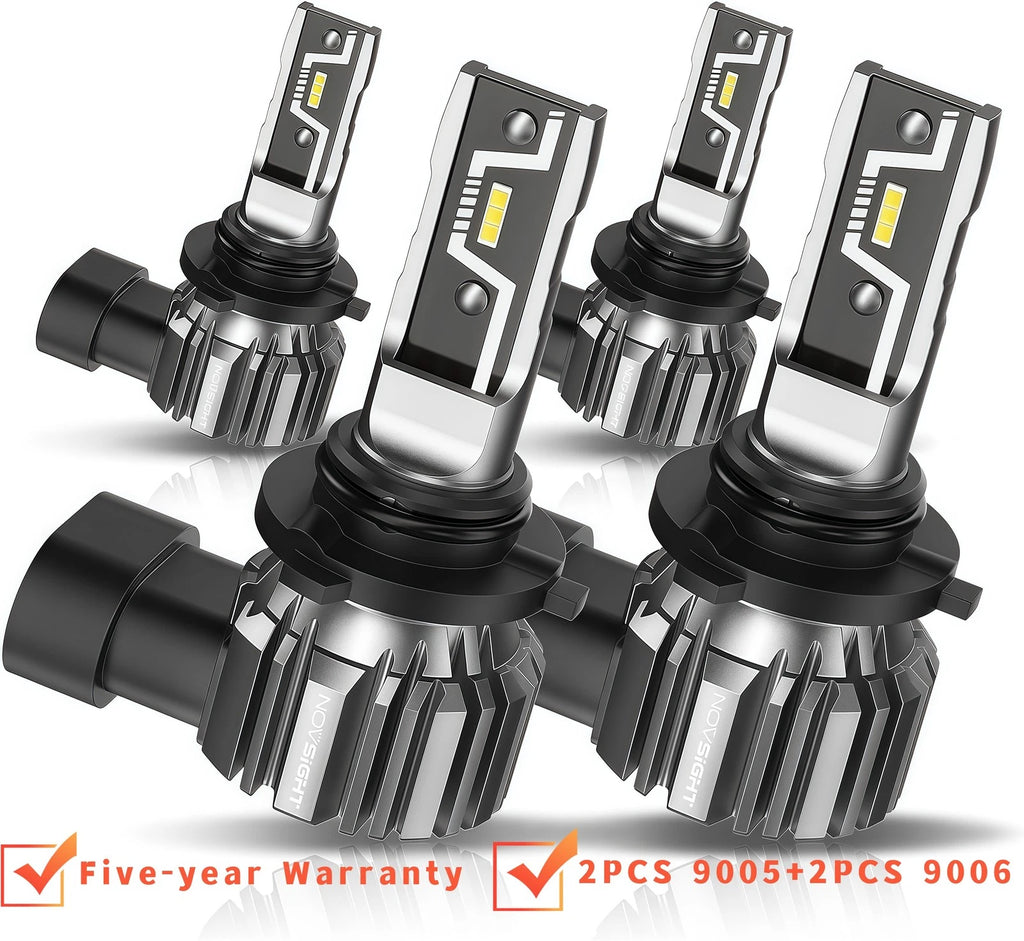 Set of 4 LED Headlight Bulbs 9005 9006 for High Low Beam (20000LM)