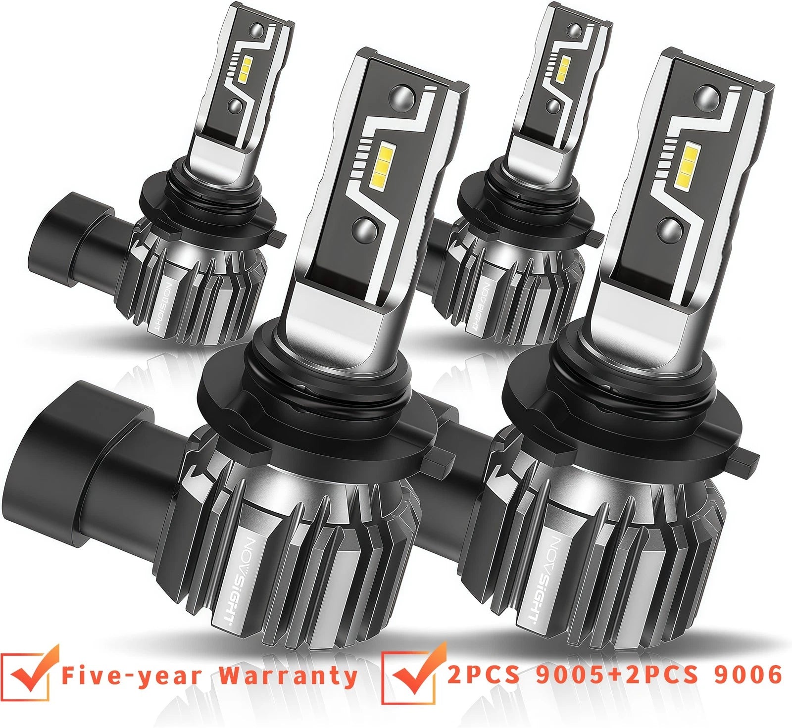 Set of 4 LED Headlight Bulbs 9005 9006 for High Low Beam (20000LM)