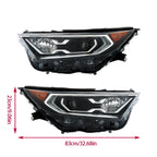 LED Headlights Pair for Toyota RAV4 XLE Hybrid XSE (2019–2022) Clear Lens Black