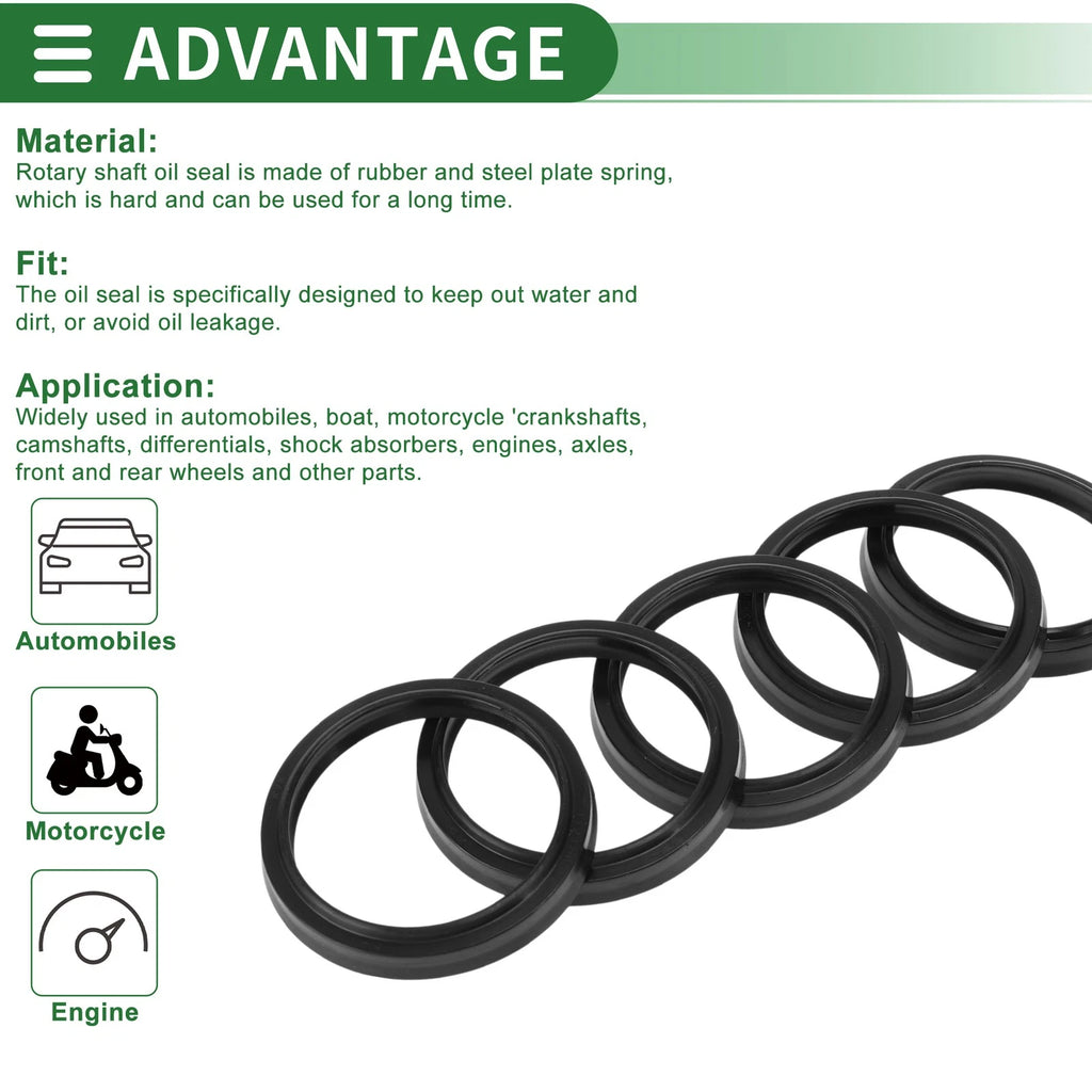 Set of 5 Oil Seal Rotary Shaft Seal NBR Rubber 40x48x5mm