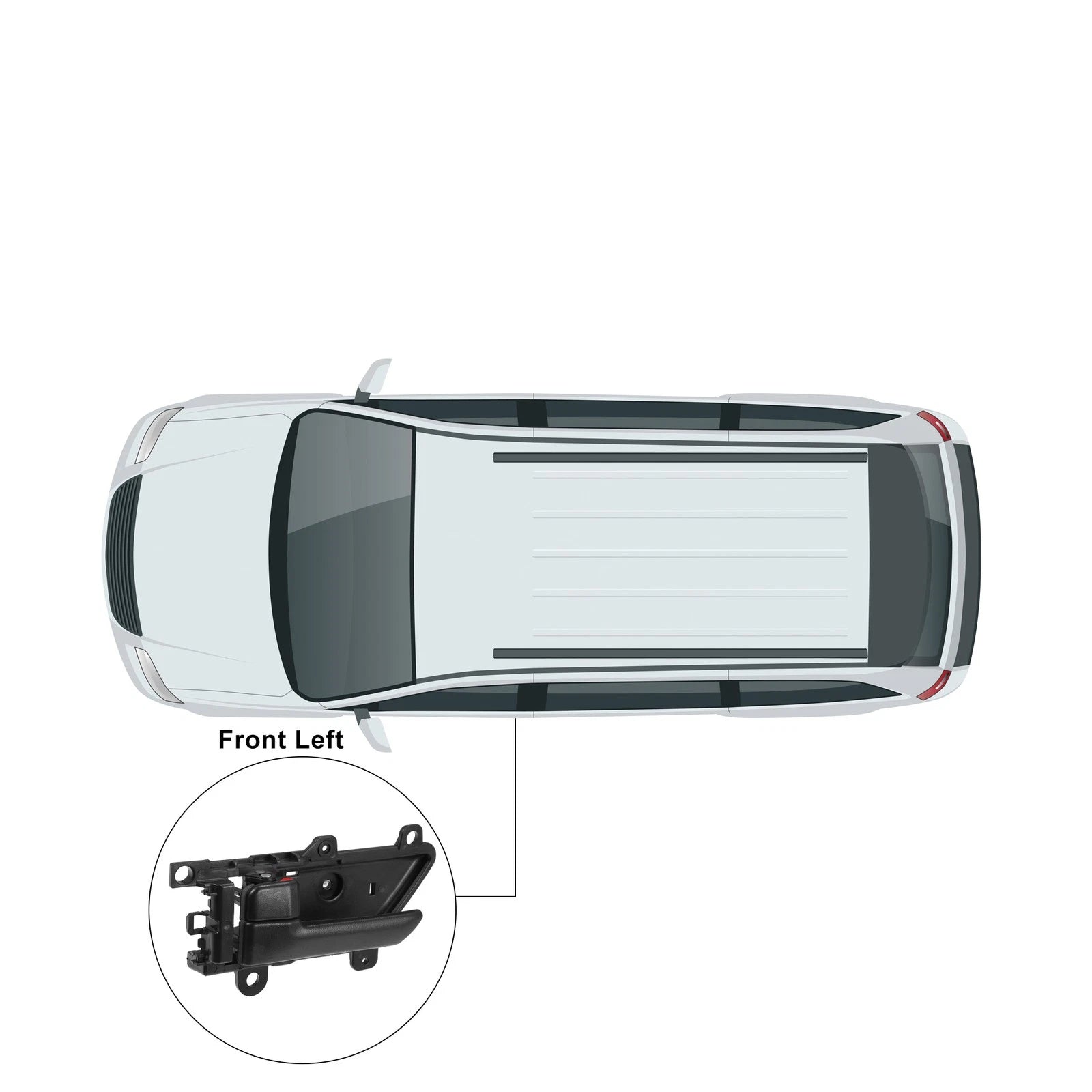 Front Left Driver Side Interior Door Handle for Hyundai Veracruz (2007–2012) Black