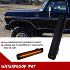 2X Smoked Amber LED Front Side Marker Lights for Ford Bronco (1980–1996)