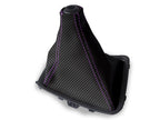 Manual Boot Cover for Nissan Skyline R32 (1989–1993) Carbon Fiber Purple Stitch