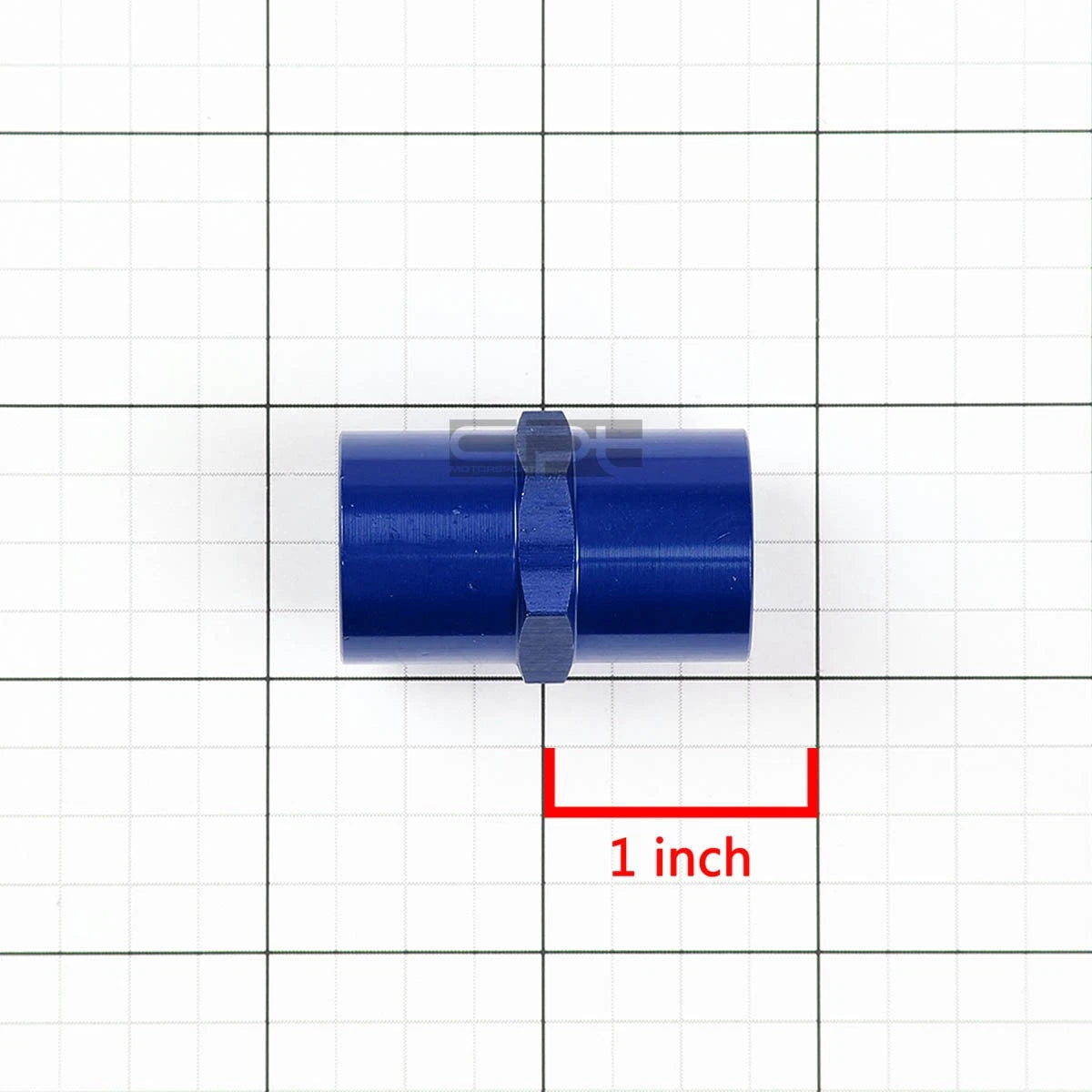 3/8" NPT Female Pipe Coupler for Universal Applications (Aluminum, Blue Anodized)