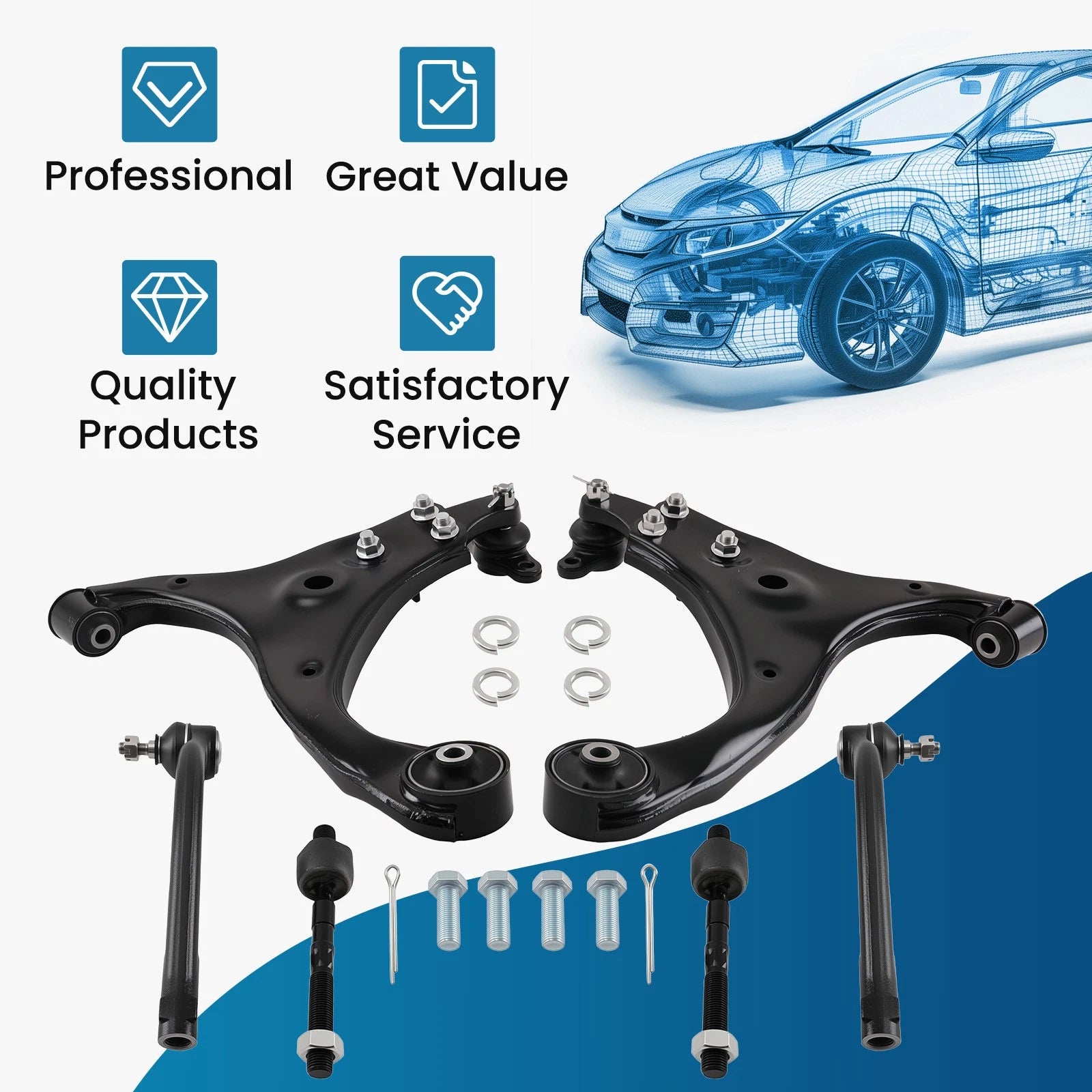 8PCS Front Lower Control Arm Ball Joint for Hyundai Elantra 2009–2012