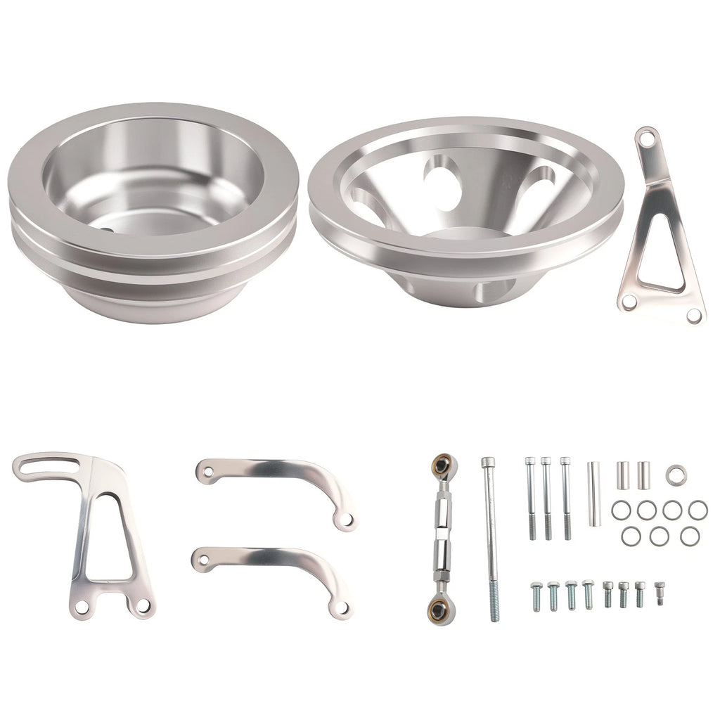 Engine Drive Pulley Set for Chevy 283-350 (1963–1987) Long Water Pump