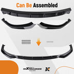 Front Bumper Lip Spoiler for BMW 5 Series G30 G31 G38 (2017–2019)