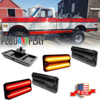 Set of 4 Smoked Lens LED Side Marker Lights for Chevy GMC Truck (1968–1972)