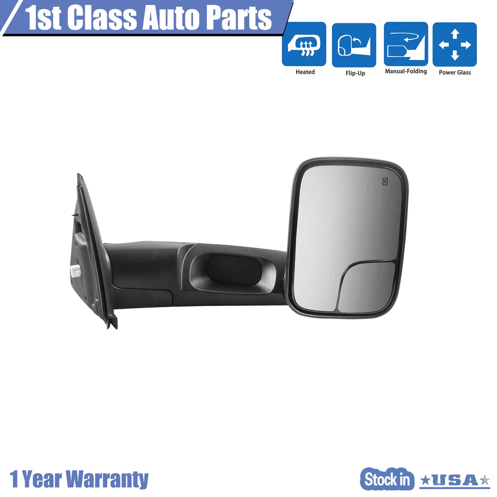 Heated Towing Flip Up Mirror for Dodge Ram 1500 2500 3500 (2002–2009)