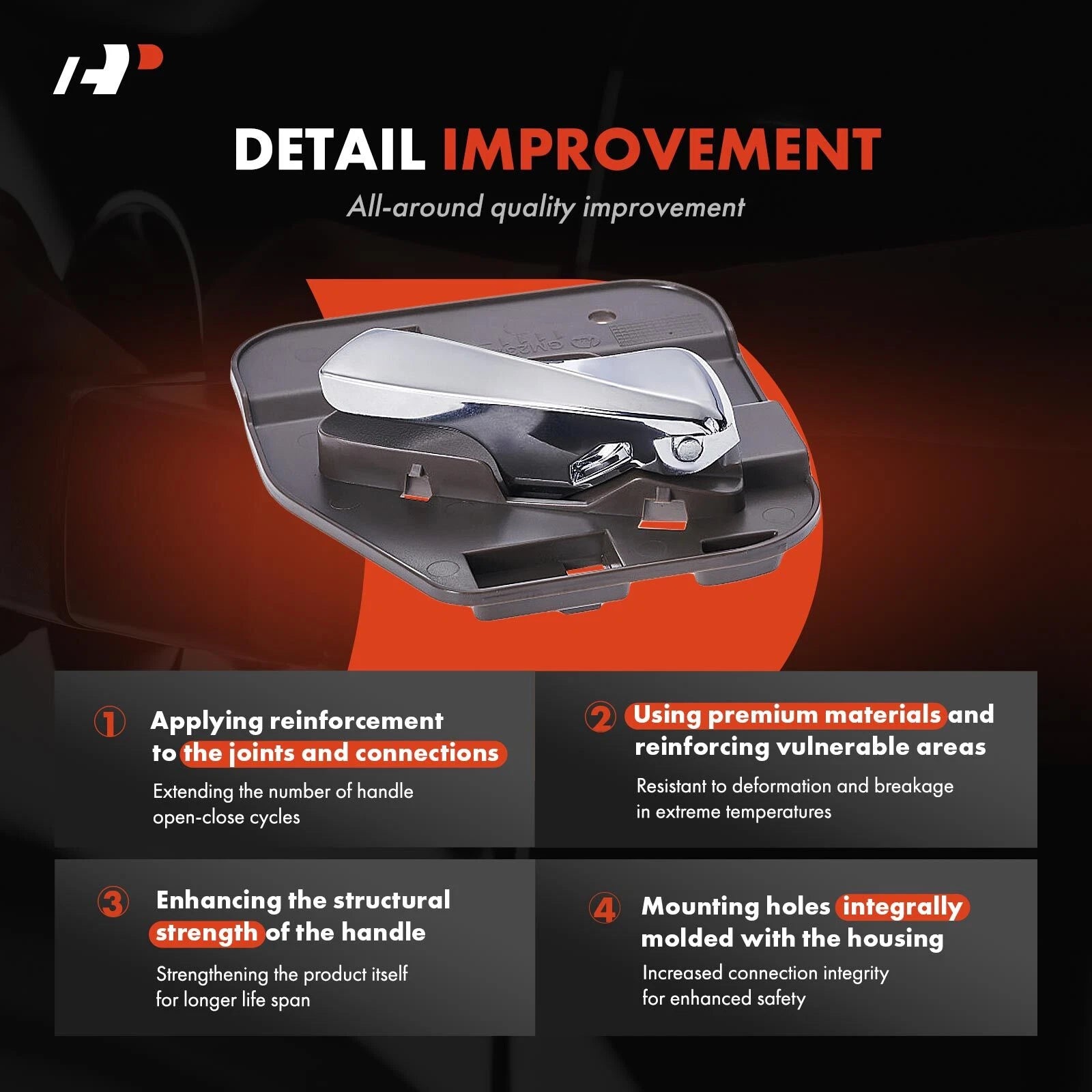 Chrome Rear Passenger Interior Door Handle for Chevy Malibu