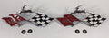 Chrome Quarter Panel Emblems Cross Flag Pair for 1961 Chevrolet Impala