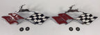 Chrome Quarter Panel Emblems Cross Flag Pair for 1961 Chevrolet Impala