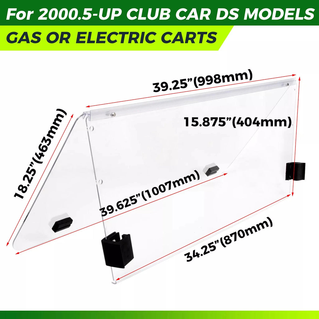 Clear Folding Windshield for Club Car DS (2000.5–Present)