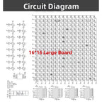 16x16 LED Board for SMD Soldering Practice (5V DC)