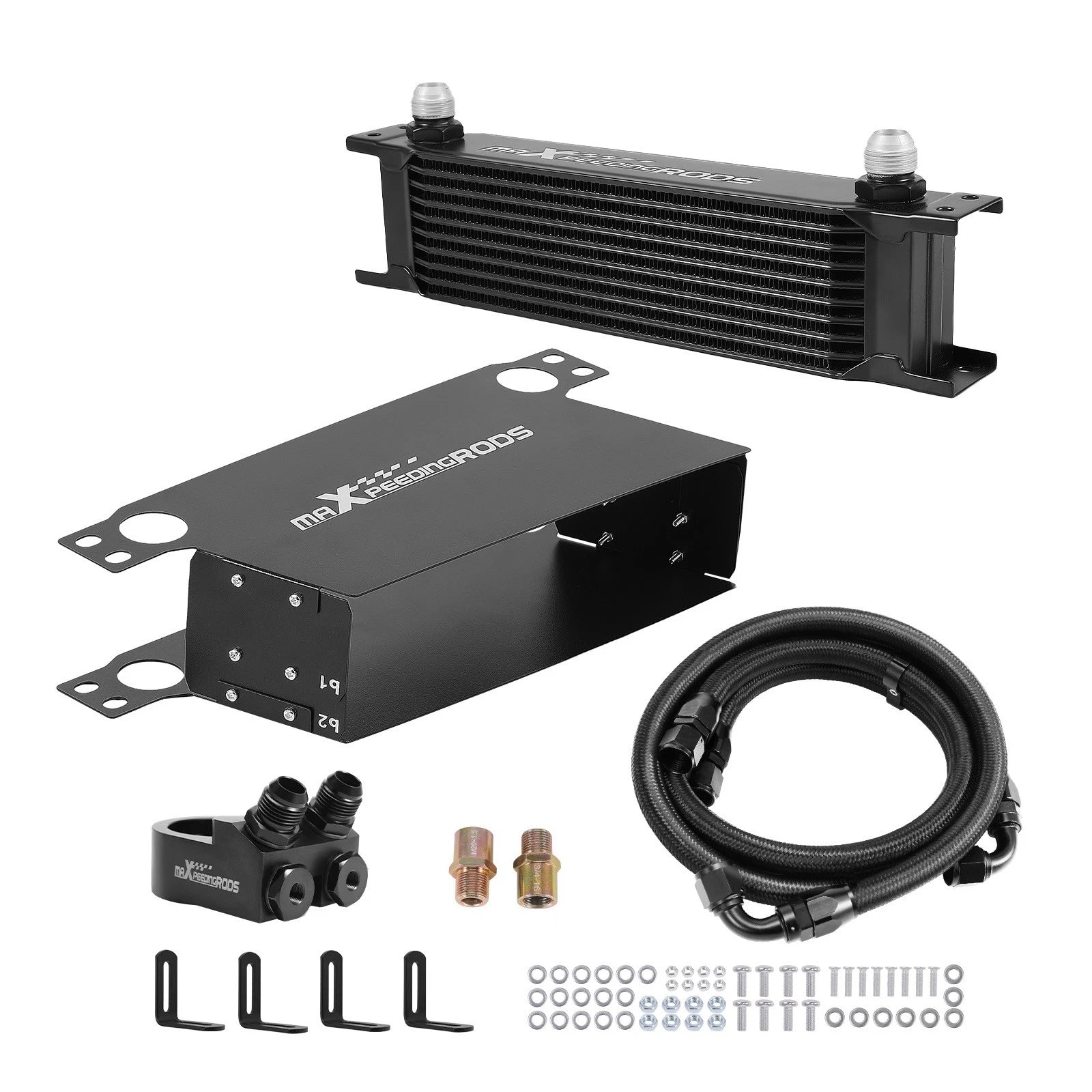 10 Row AN10 Transmission Oil Cooler Kit for Universal Applications