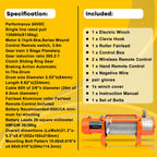 12V Electric Recovery Winch 13500LBS for Trailer Truck SUV