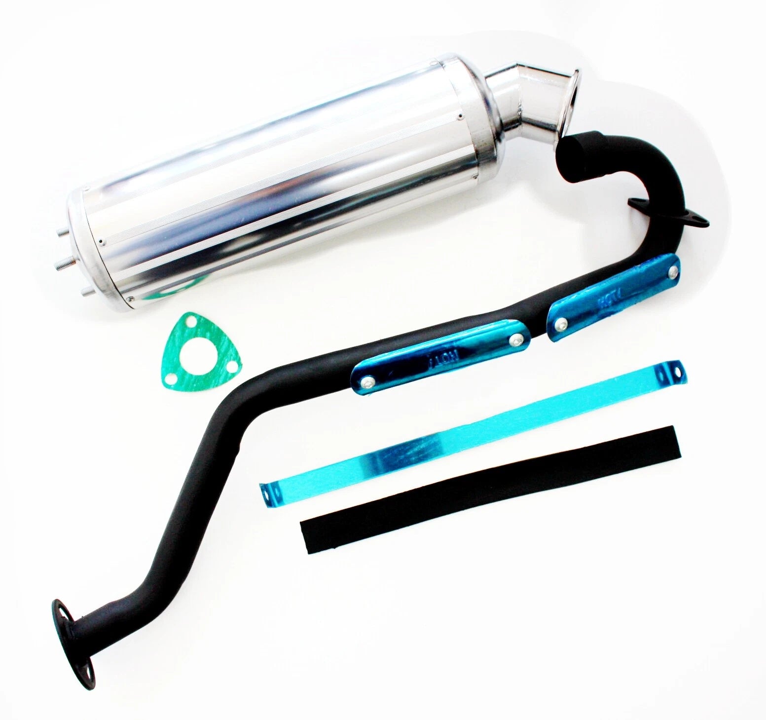 Exhaust Pipe & Silver Alloy Muffler for 150cc 200cc 250cc Quad Dirt Bike ATV