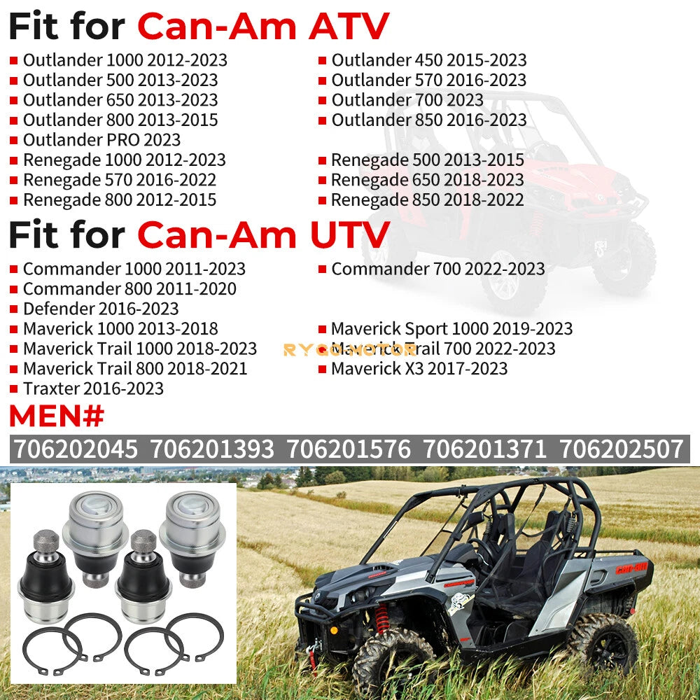 4X Lower Ball Joint for Can-Am Maverick 1000 Sport Trail X3 (2013–2018) 706202045