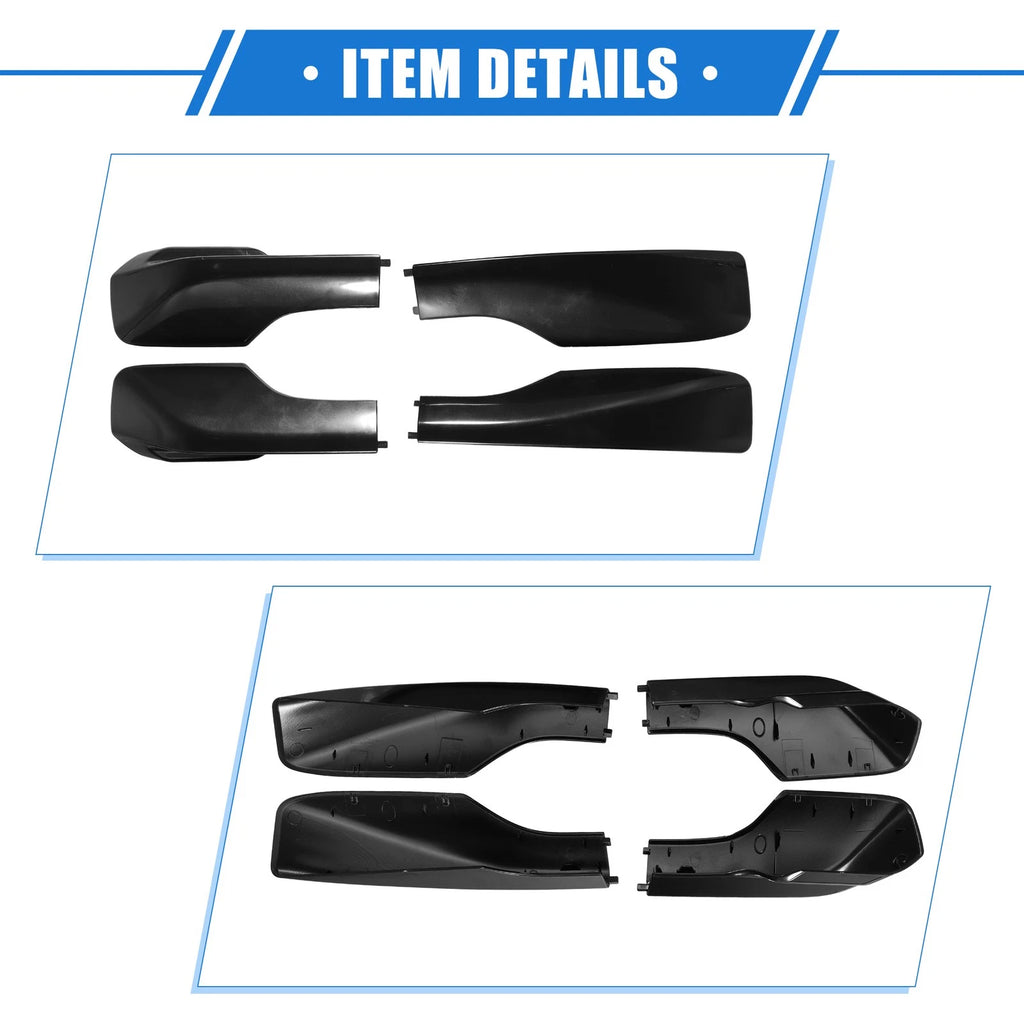 Set of 4 Roof Rack Side Rails End Cover Shells for Toyota RAV4 (2001–2005) Black