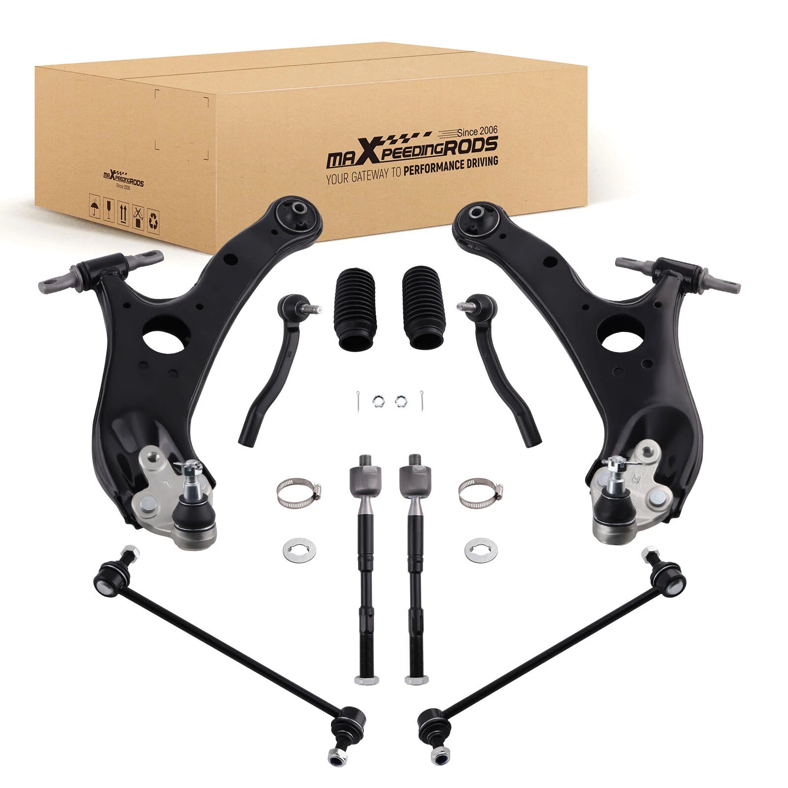 10Pcs Front Lower Control Arm Sway Bar Tie Rod Boots for Toyota Sienna (2011–2020)