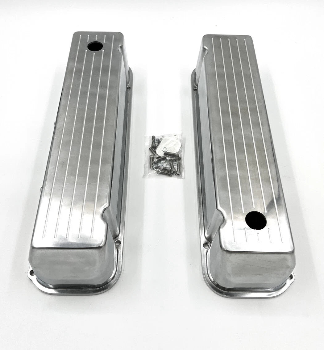 Polished Ball Milled Valve Covers for Big Block Ford BBF 429 460 (1968–1970)