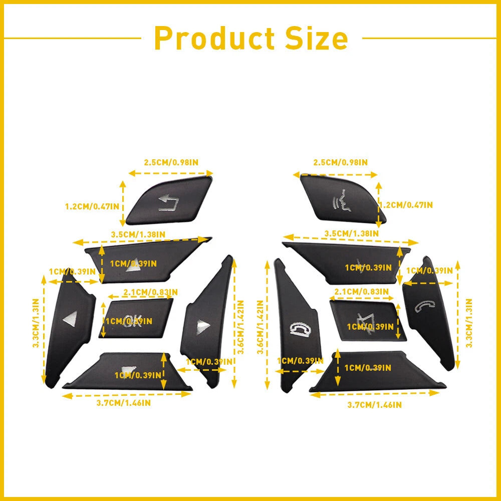 12PCS Steering Wheel Button Trim for Mercedes Benz E-Class