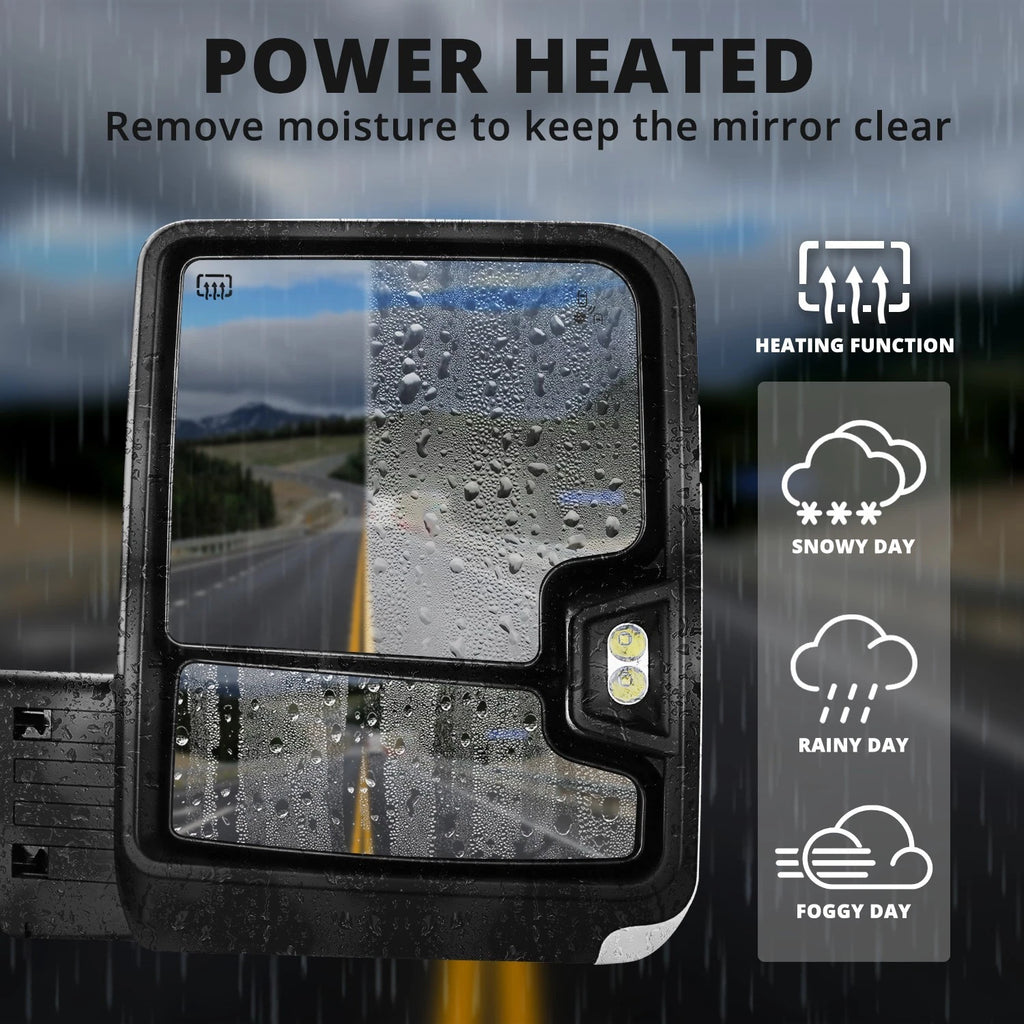 Chrome Tow Mirrors for Chevy Silverado 1500 LTD (2019–2025) w/ Blind Spot Monitoring