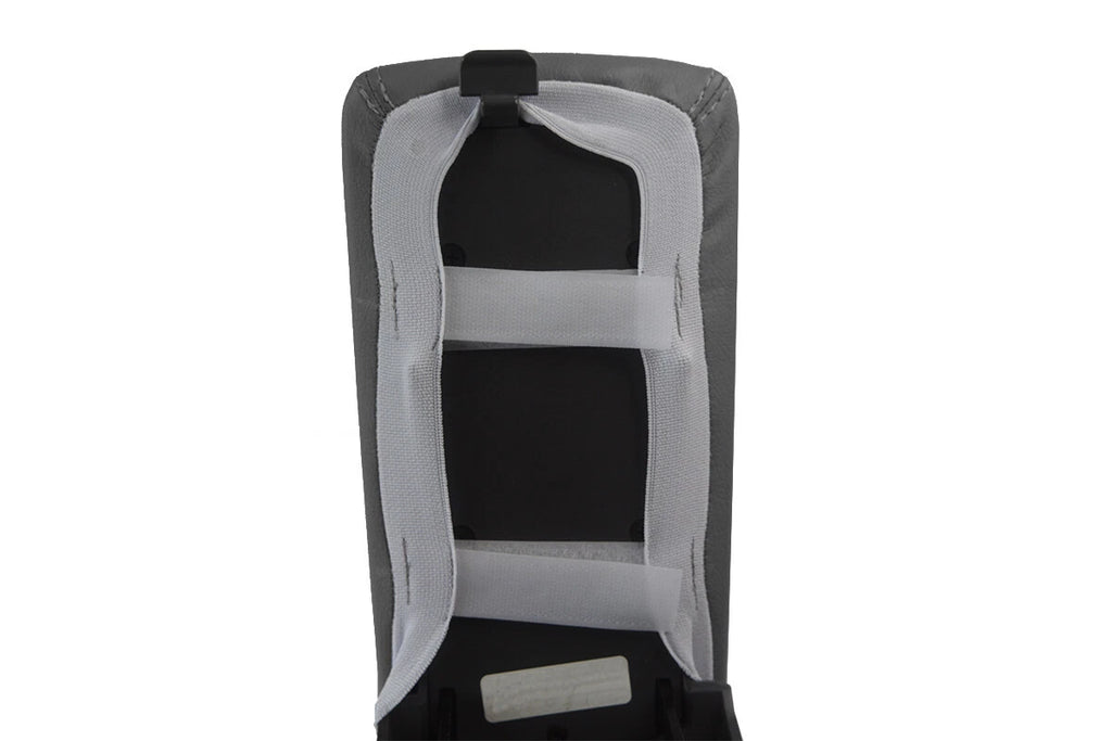Leather Console Lid Pull Over Cover for Hyundai Tucson (2005–2009) Gray