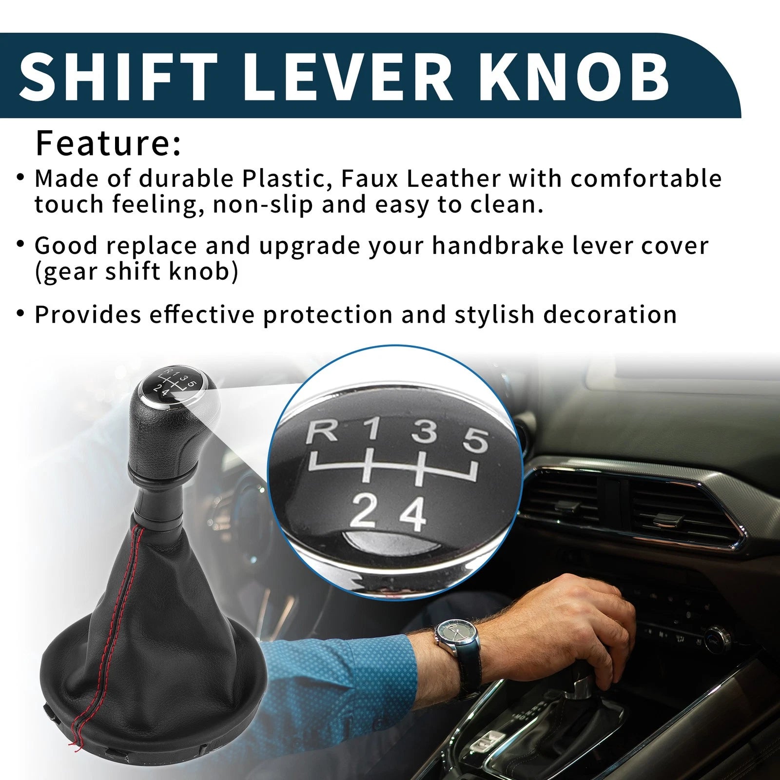 5 Speed Gear Shift Knob with Cover for Volkswagen Transporter (2003–2011)