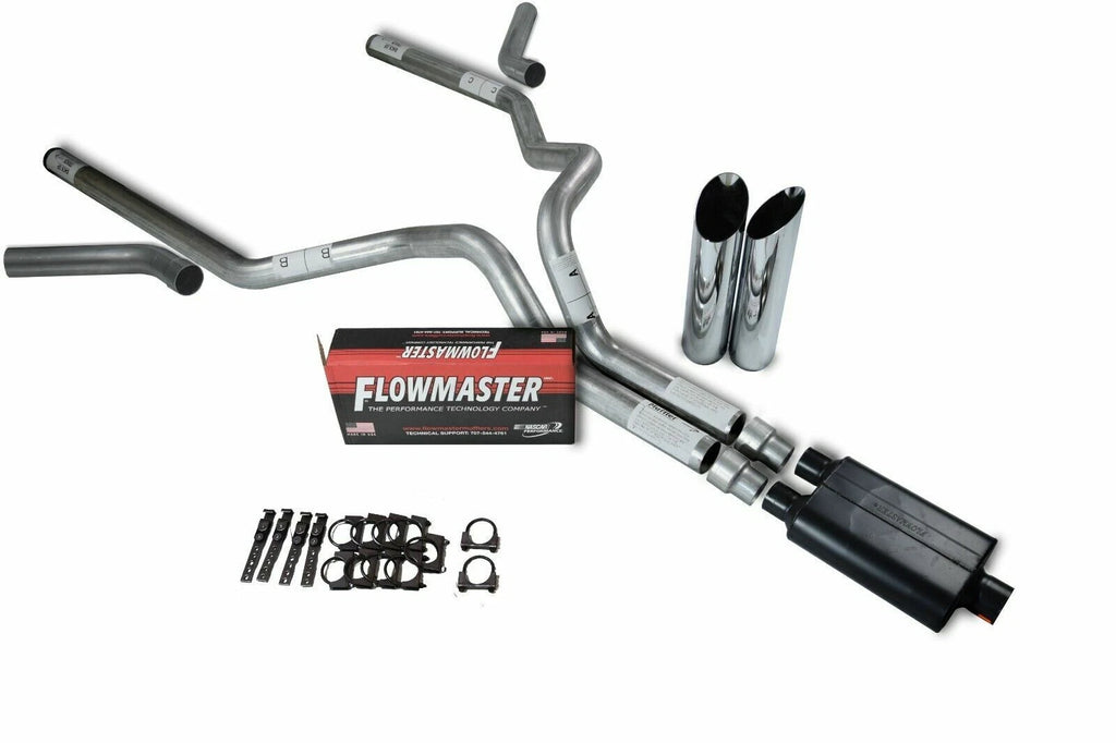 3" Dual Exhaust Kit for Ford F150 (2021–2025) Flowmaster Super 44 Slash Tip