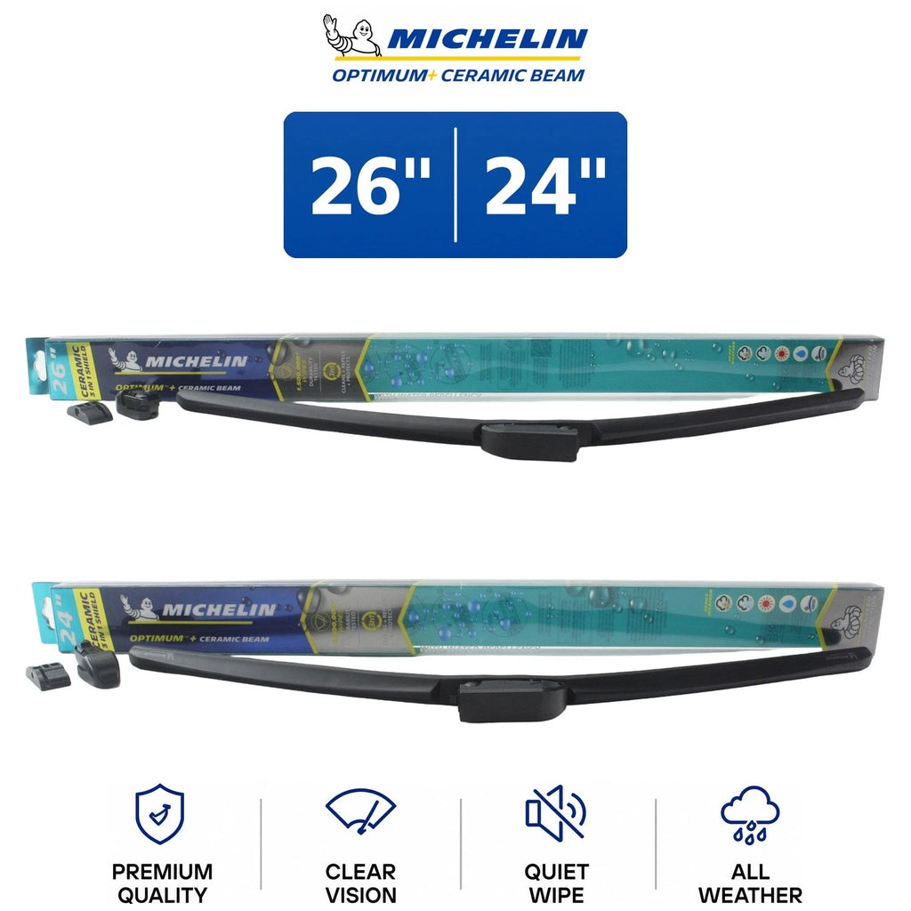 Set of 2 Michelin Optimum+ Ceramic Beam Wiper Blades for EcoSport (2018–2022)